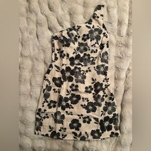 Abercrombie & Fitch Green Floral on Cream Dress